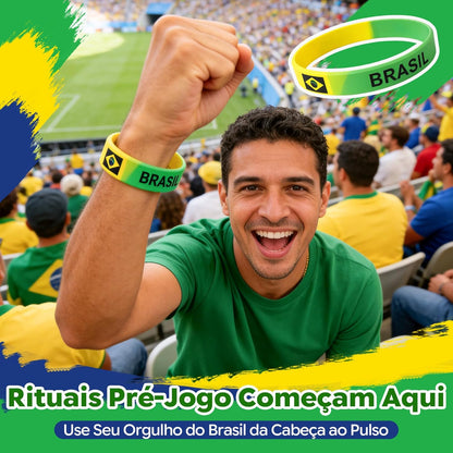 Kit Torcedor Brasil Copa do Mundo 2026 – 12 Peças Completo com Calendário de Jogos, Pintura Facial Hipoalergênica, Bandeira, Óculos, 2 Bastões Infláveis, Corneta e Caixa Presente – Em Busca do Hexa!