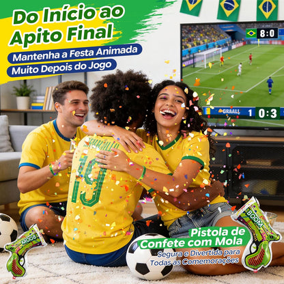 Kit Torcedor Brasil Copa do Mundo 2026 – 12 Peças Completo com Calendário de Jogos, Pintura Facial Hipoalergênica, Bandeira, Óculos, 2 Bastões Infláveis, Corneta e Caixa Presente – Em Busca do Hexa!